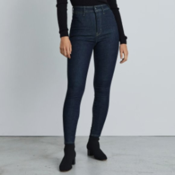 Everlane Way-High Clean Front Skinny Jean (Dark Indigo) - Picture 1 of 5